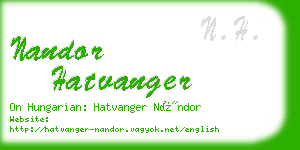 nandor hatvanger business card